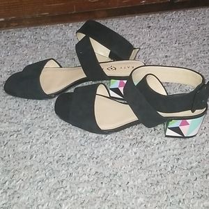 Katy Perry geometric block wedge